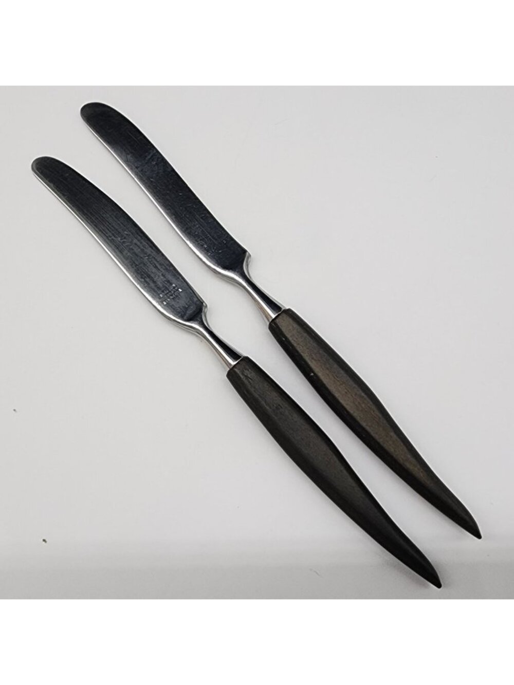 Vintage Robinson Stainless Steel Butter Knives With Wood Handles MCM